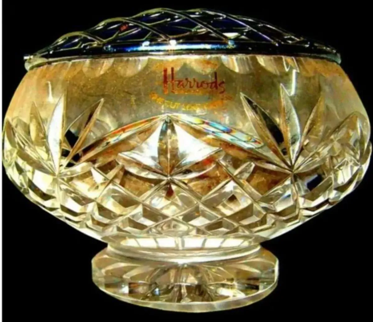 Vintage Harrods Crystal Rose Bowl - Image 1