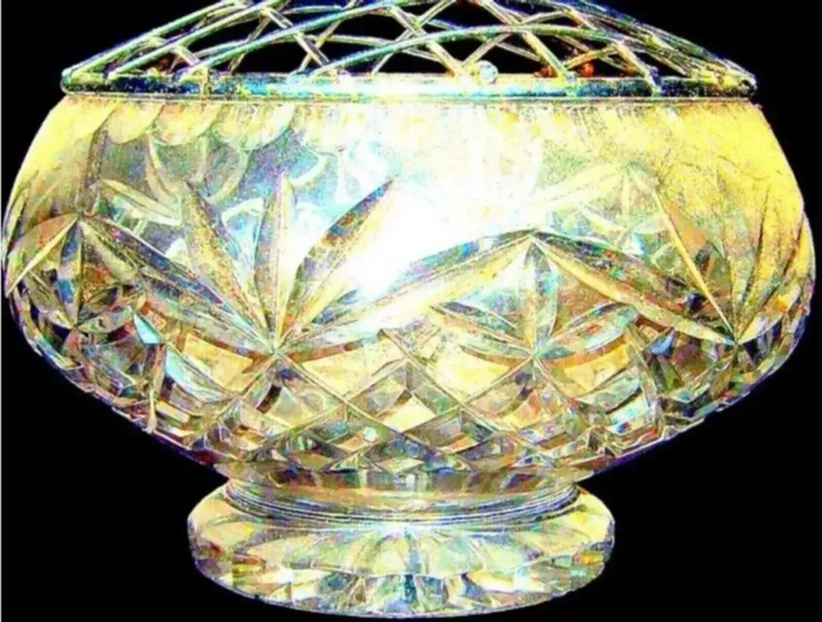 Vintage Harrods Crystal Rose Bowl - Image 3