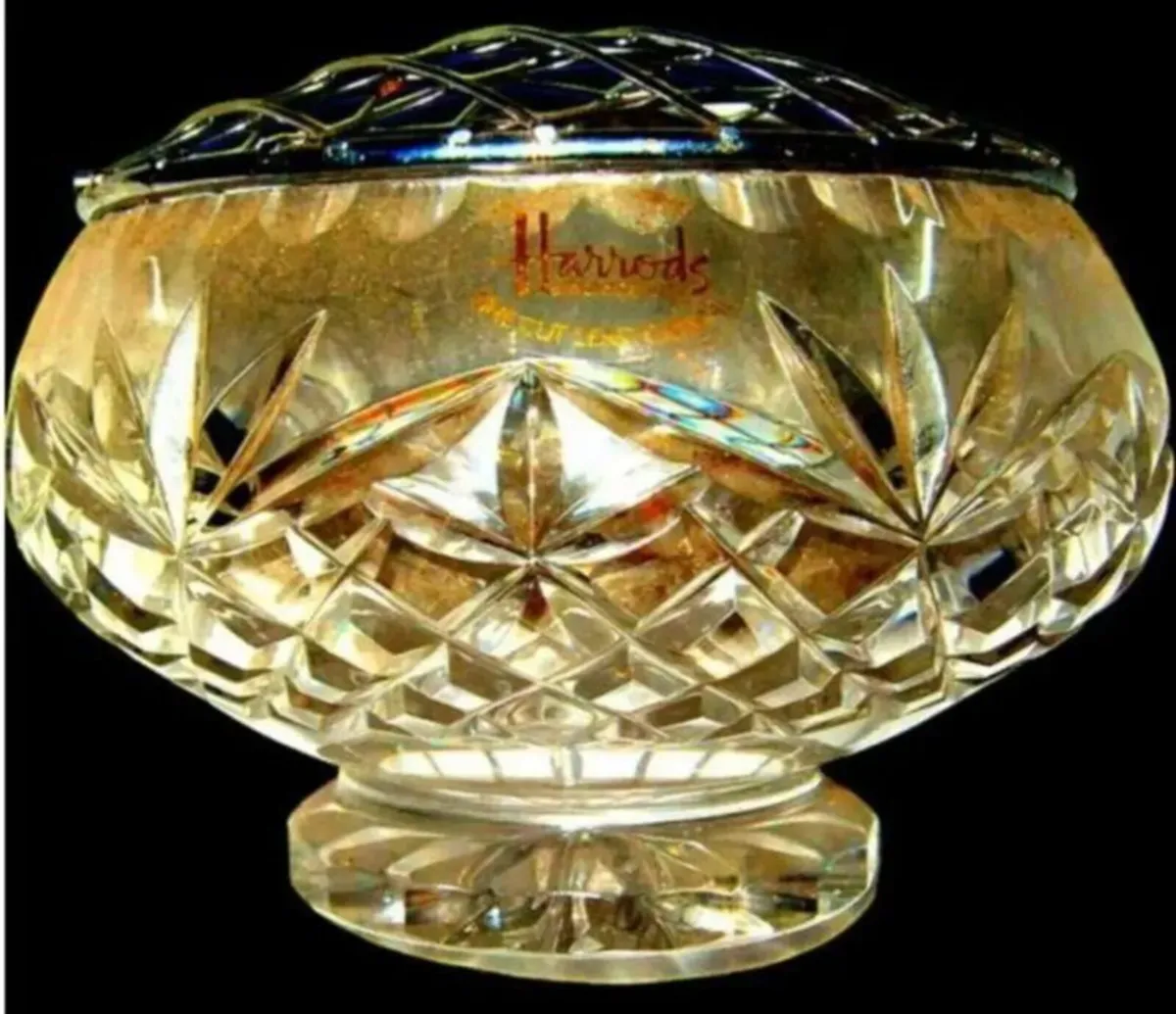 Vintage Harrods Crystal Rose Bowl - Image 4