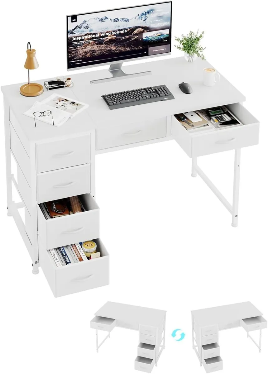 100x48CM Desk Small Computer with 6 Fabric - Image 1