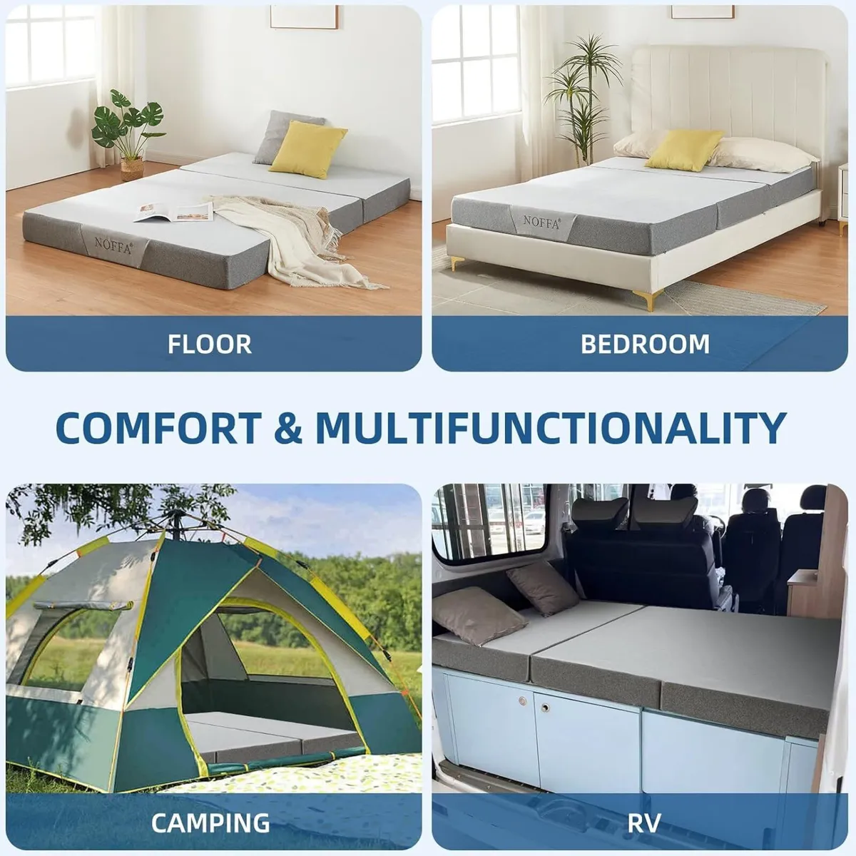 Folding Mattress Tri-Fold with Two Layer Memory - Image 4