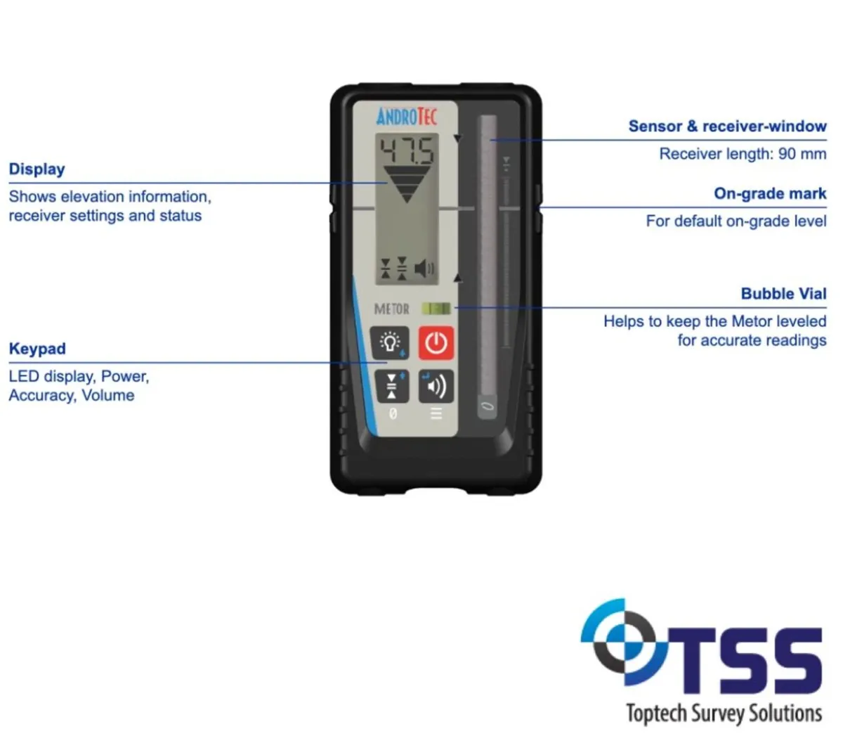 ANDROTEC MTR-95RG Digital mm Laser Receiver - Image 3