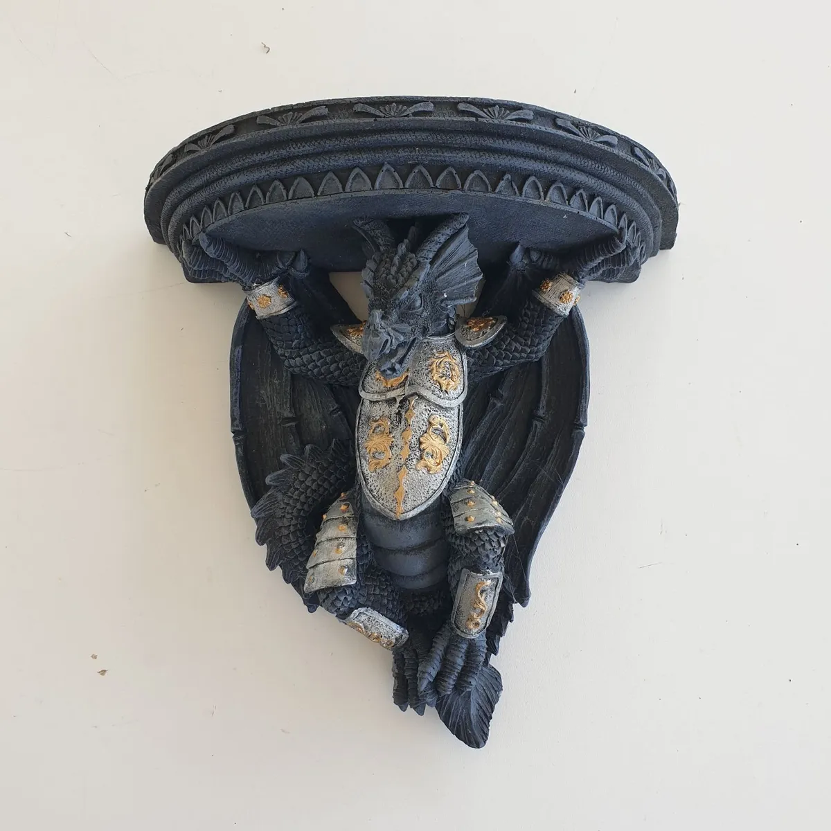 Gothic dragon wall shelf sconce fantasy - Image 1