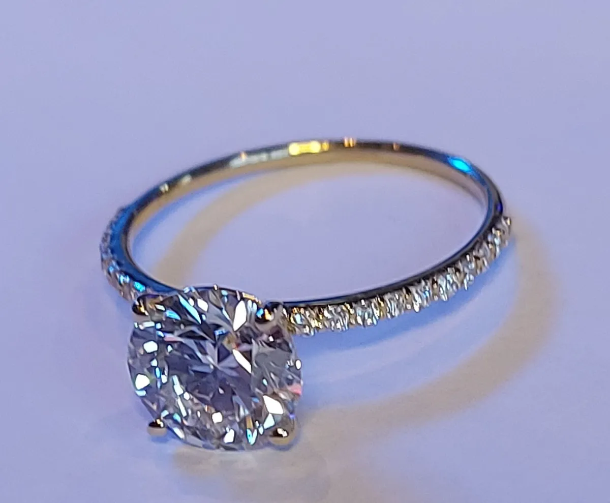 14k Gold ring with 2.22 ct Lab-Grown Diamond IGI - Image 3