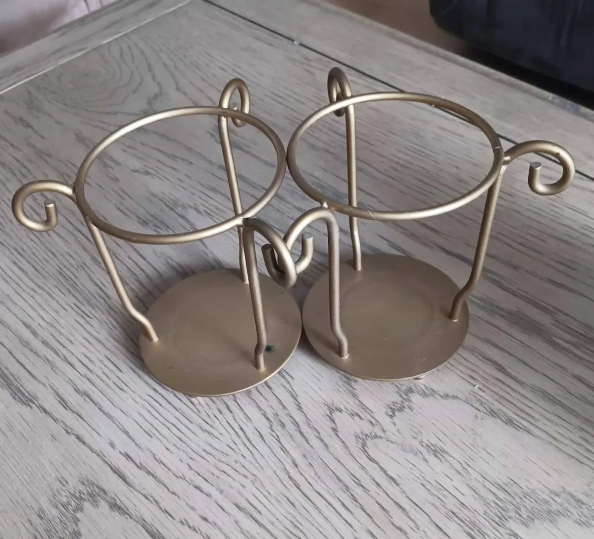 Pair of Frosted Glass Candle Holders - Image 4
