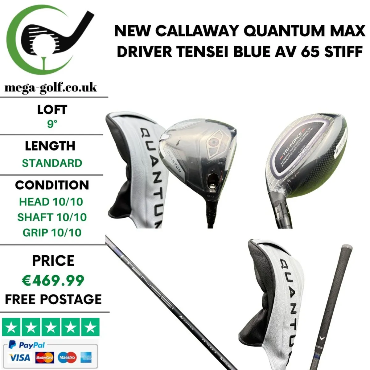 New Callaway Quantum Max Driver / 9° /  Stiff - Image 1