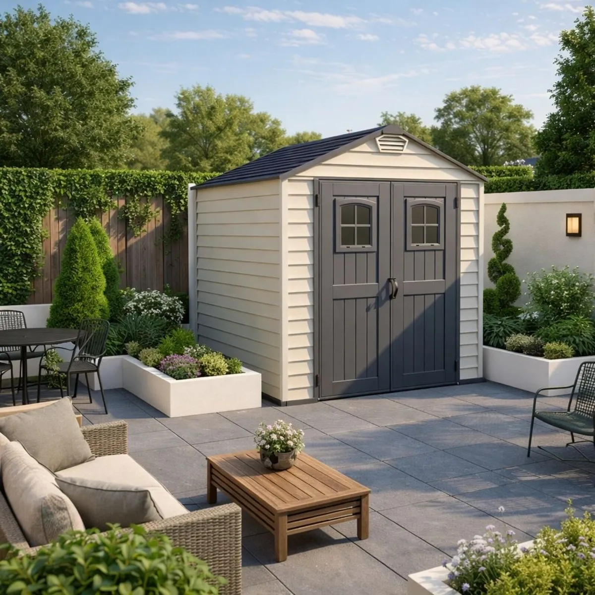 🏡 StoreMax 7x7 Plastic Steel Garden Sheds - Image 1