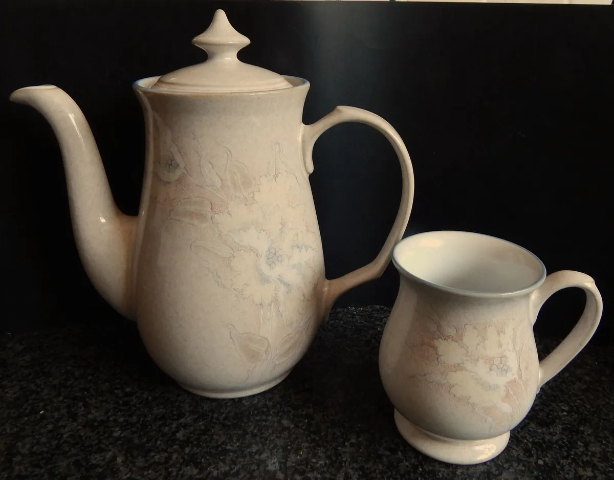 Denby Pottery Coffee Pot & 3 Mugs - Image 4