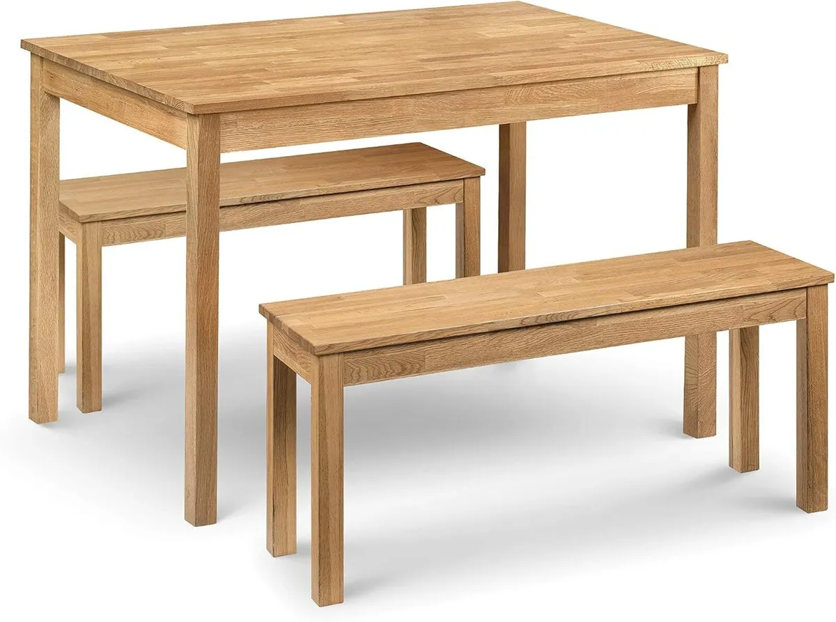 Dining Bench for 2 Solid Oak H45 X - Image 3