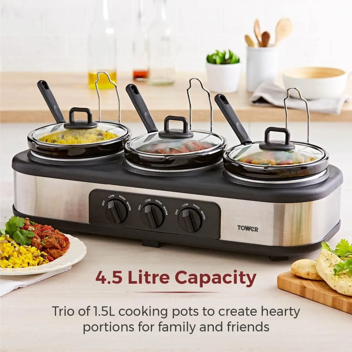 Three Pot Slow Cooker with Independent - Image 4