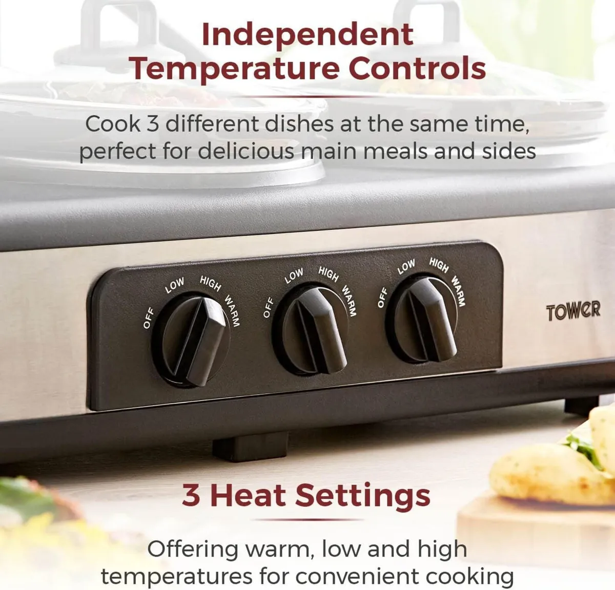 Three Pot Slow Cooker with Independent - Image 3