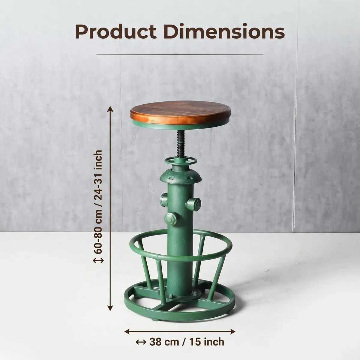 Industrial Round Bottom Adjustable Height Cafe - Image 2