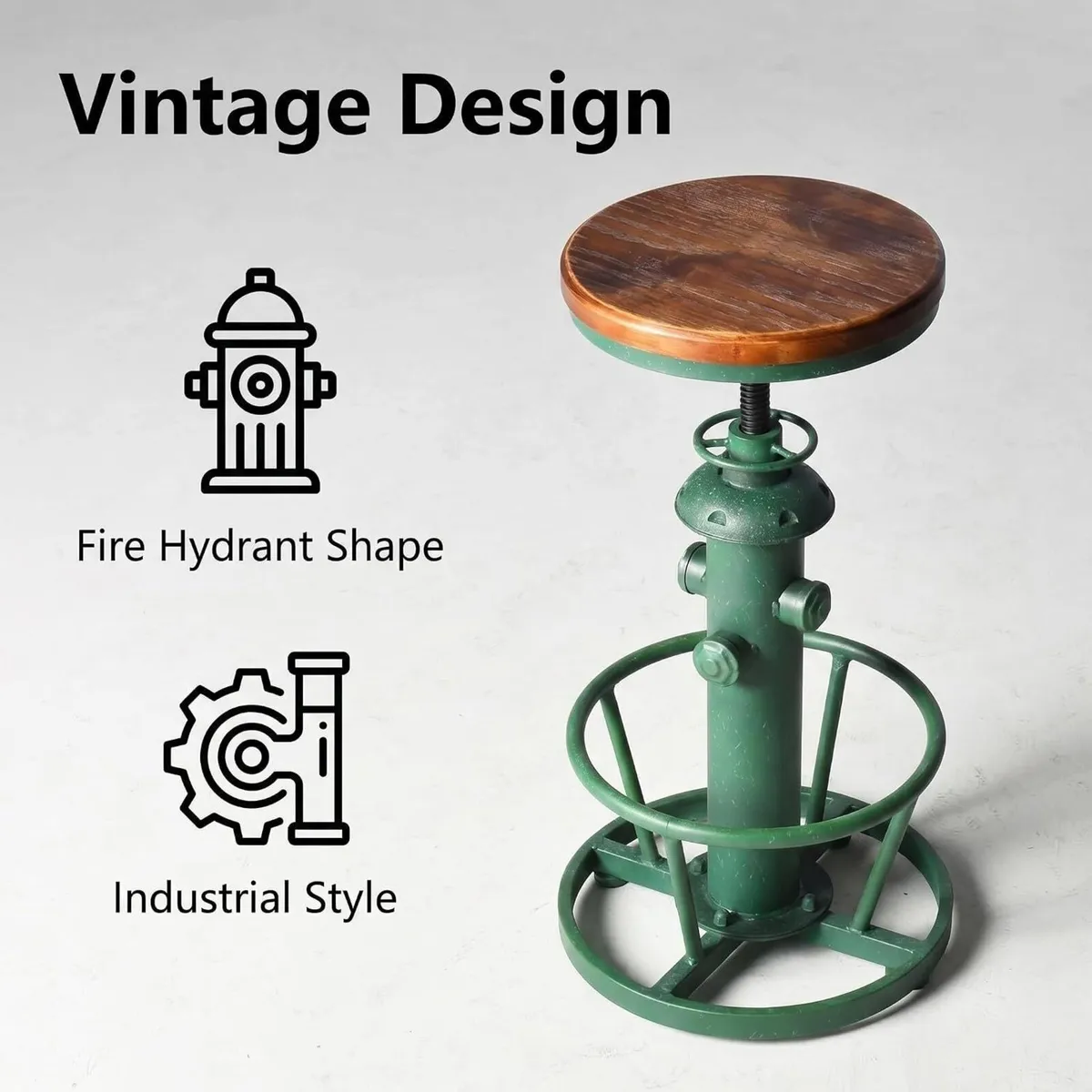 Industrial Round Bottom Adjustable Height Cafe - Image 3