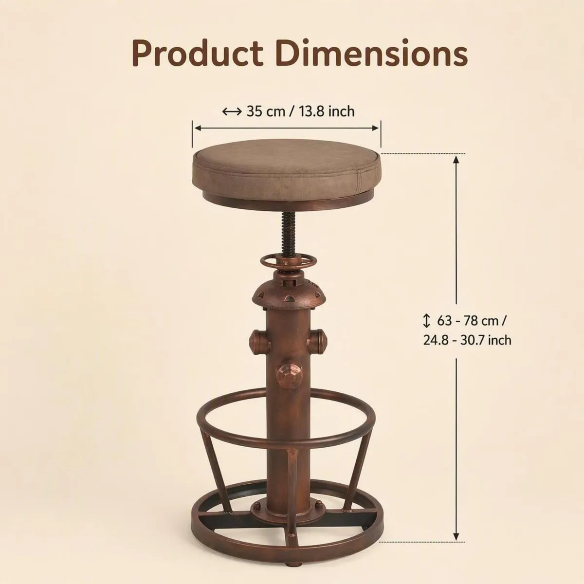 Vintage Swivel Bar Stools-Industrial Counter - Image 3