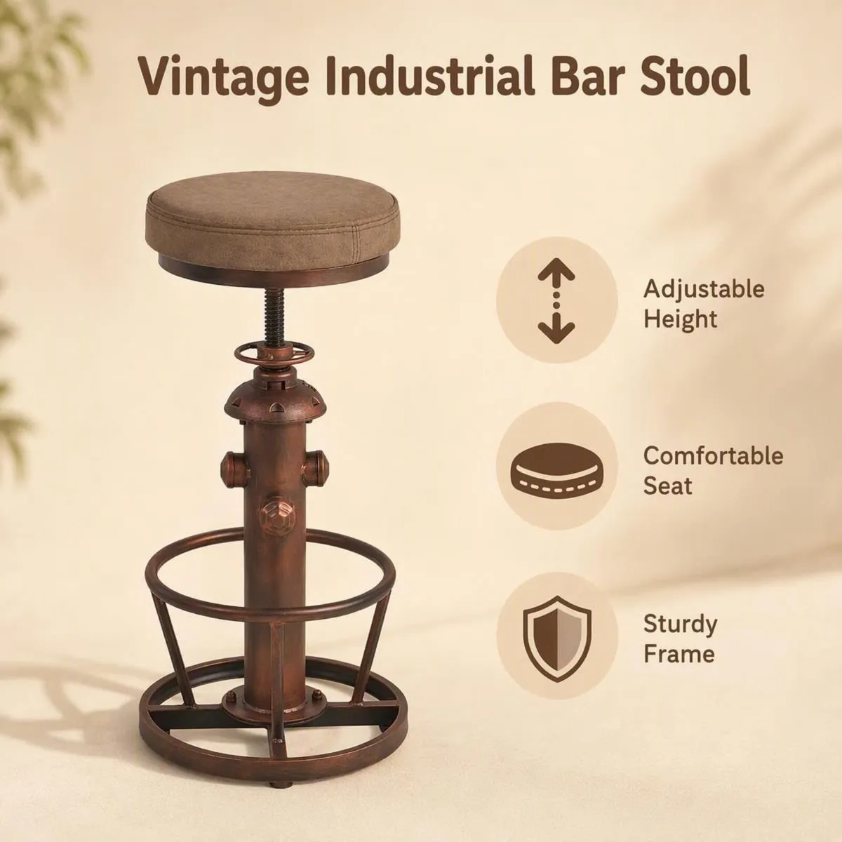 Vintage Swivel Bar Stools-Industrial Counter - Image 4