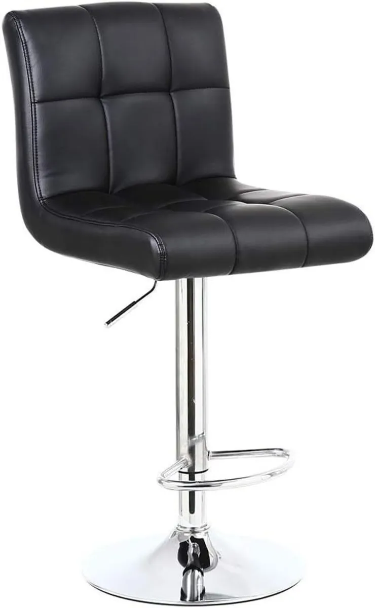 Bar Stool PU Leather with Backrest Height - Image 1