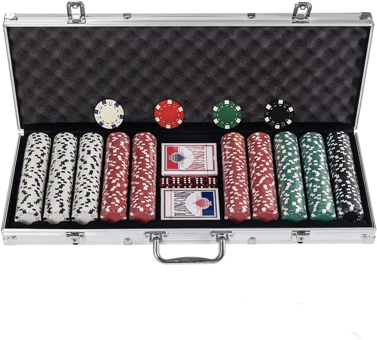 Texas Holdem Poker Chips Set with Aluminium Case - Image 1