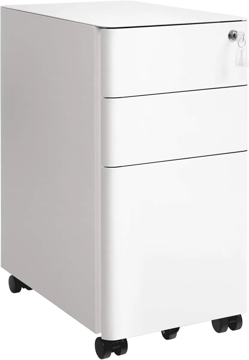 Mobile File Cabinet Office with Wheels and Lock - Image 1