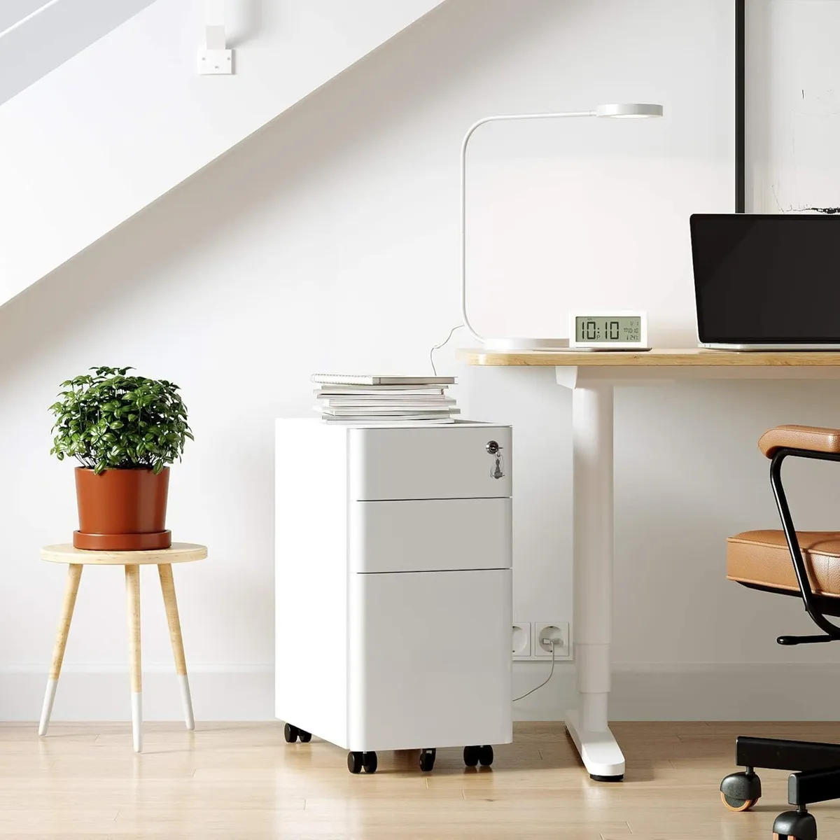 Mobile File Cabinet Office with Wheels and Lock - Image 2