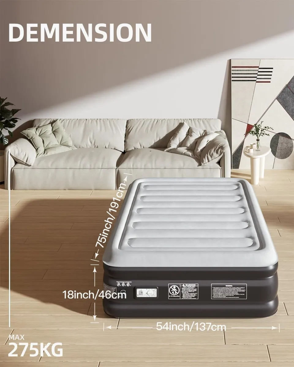 Inflatable Mattress Air Bed with Built - Image 2