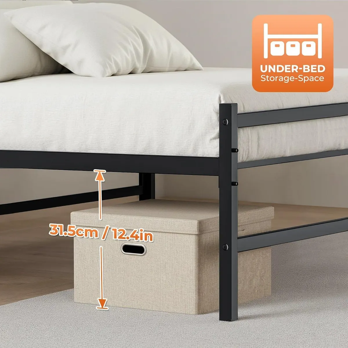Bed Frame All Metal Slats Support Platform - Image 3