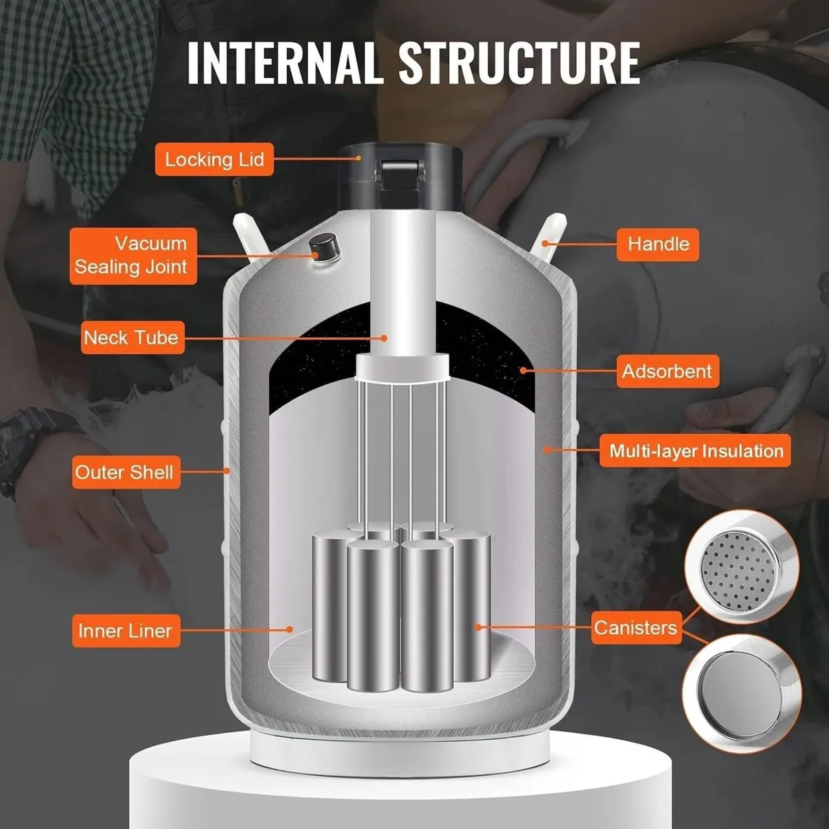 3L Liquid Nitrogen Cryogenic Storage Tank - Image 3