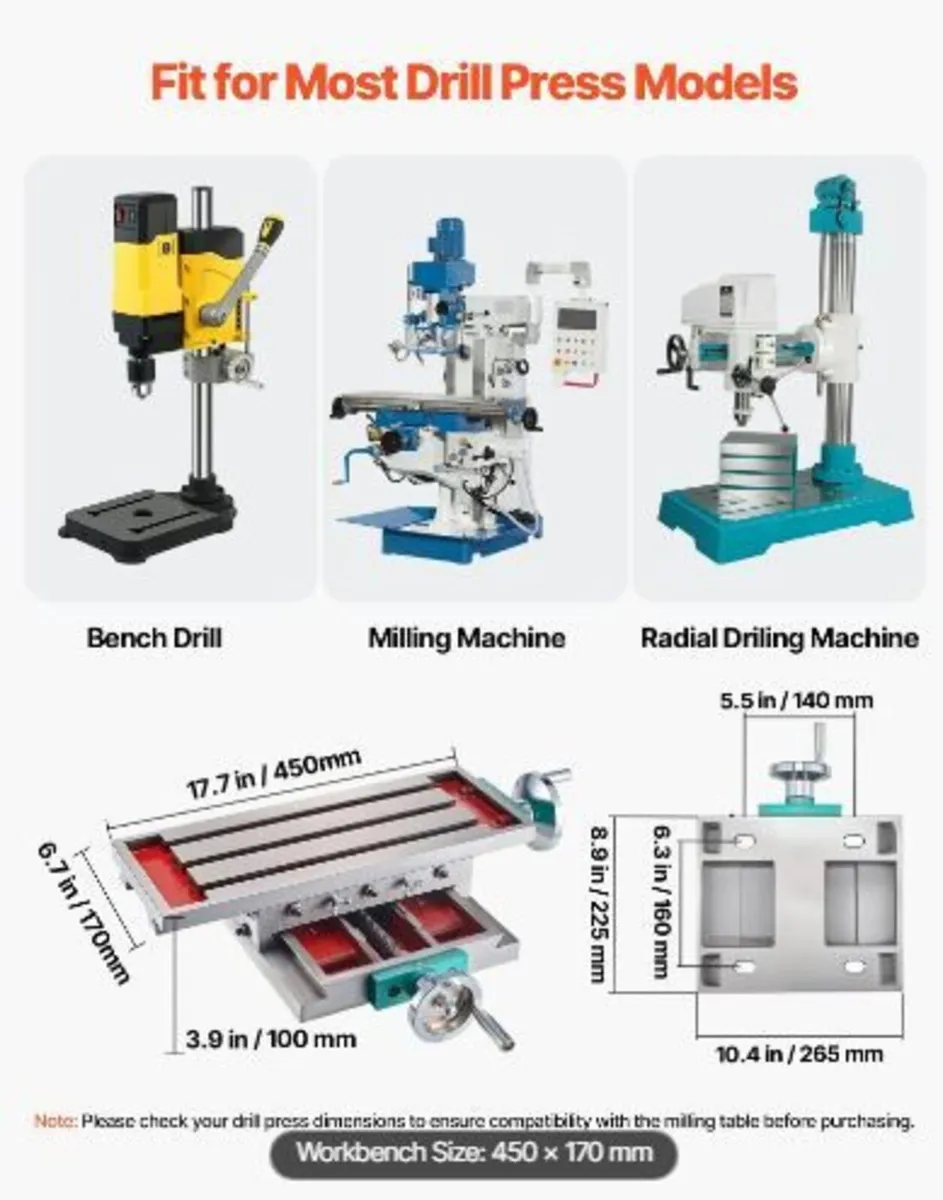 Milling Table 17.7×6.7Inch (450 x 170 mm) - Image 4