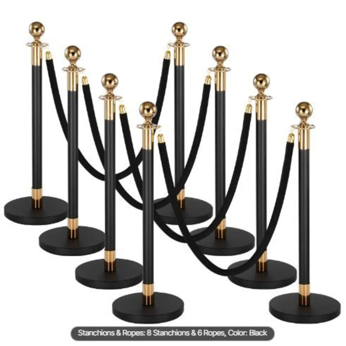 Stanchion Post, 8 Pcs Crowd Control Barrier Set - Image 1