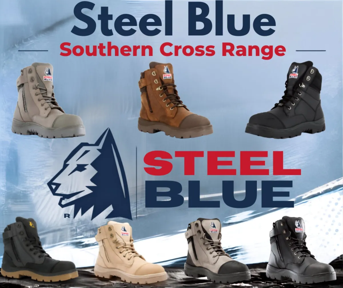 Steel Blue Work Boots - Image 1