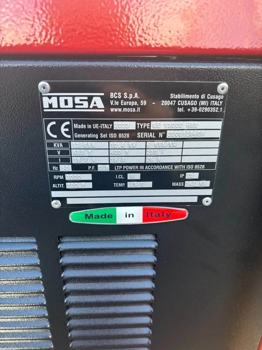2 x Mosa GE 13000 petrol Generators - Image 3