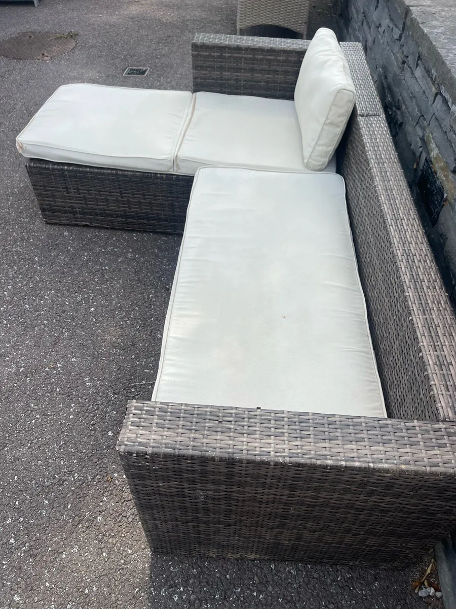 Genuine Rattan L Shaped Garden Patio Couch - Sofa - Image 2