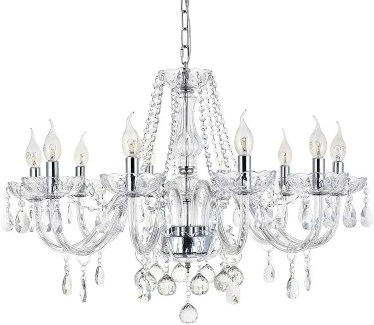 4-Arm Crystal Chandelier – Cognac Glass - Image 1