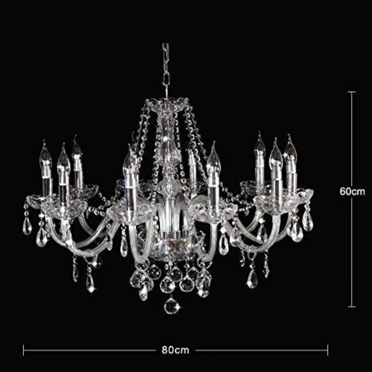 4-Arm Crystal Chandelier – Cognac Glass - Image 2