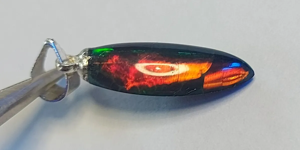 Ethiopian black opal 2 ct 925 silver pendant - Image 1