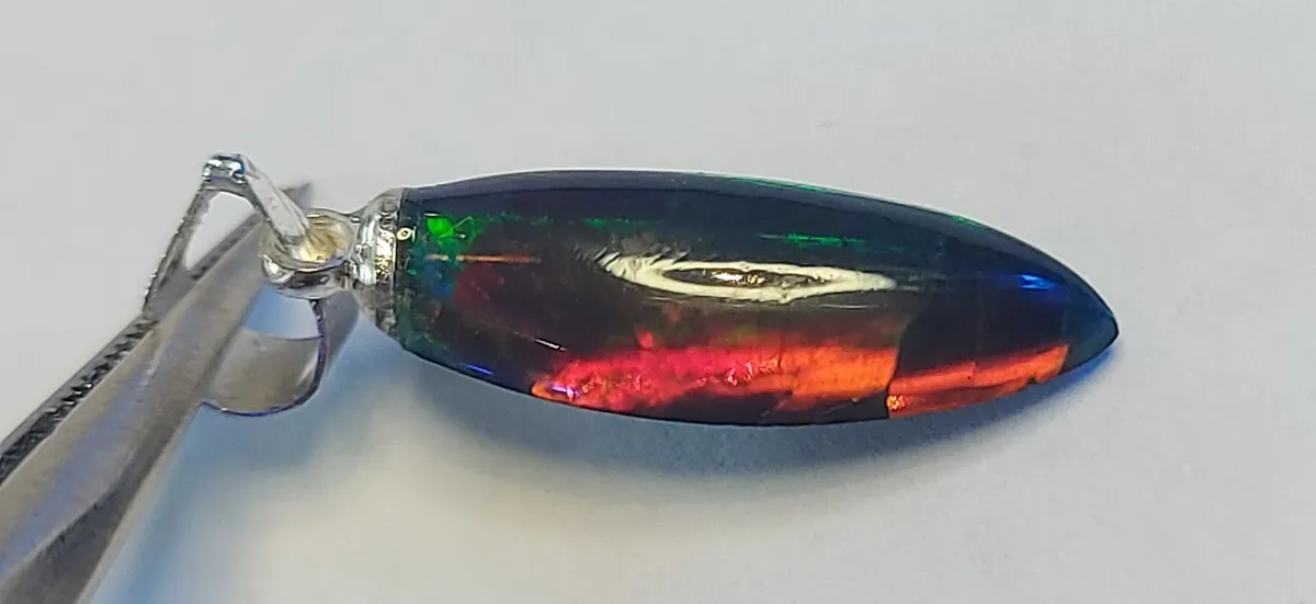 Ethiopian black opal 2 ct 925 silver pendant - Image 3