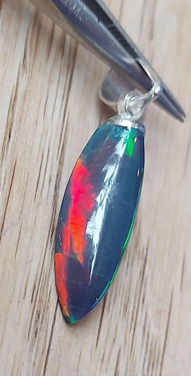 Ethiopian black opal 2 ct 925 silver pendant - Image 4