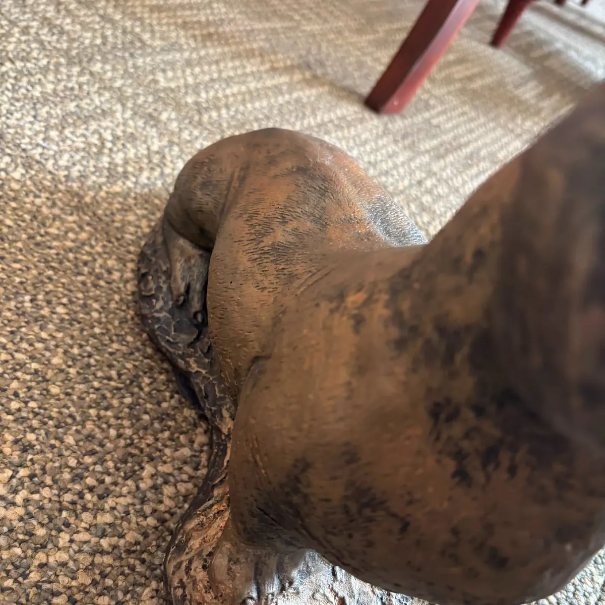 Stone, sausage dog, with a bronzed or antiqued met - Image 2