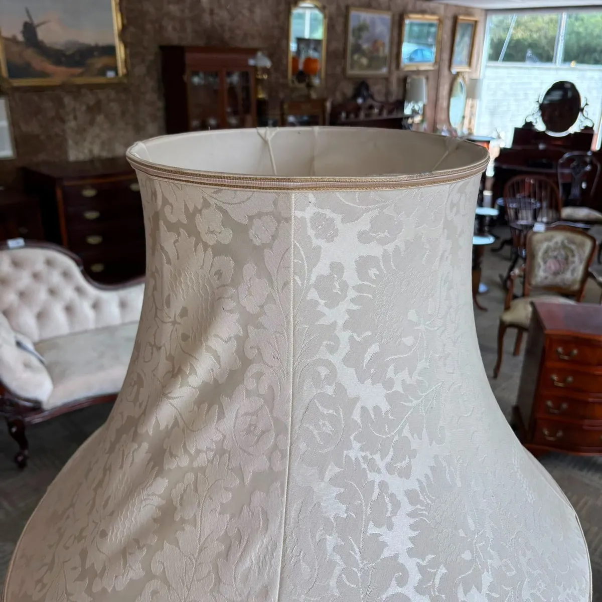 Victorian mahogany barely twisted floor lamp with - Image 4