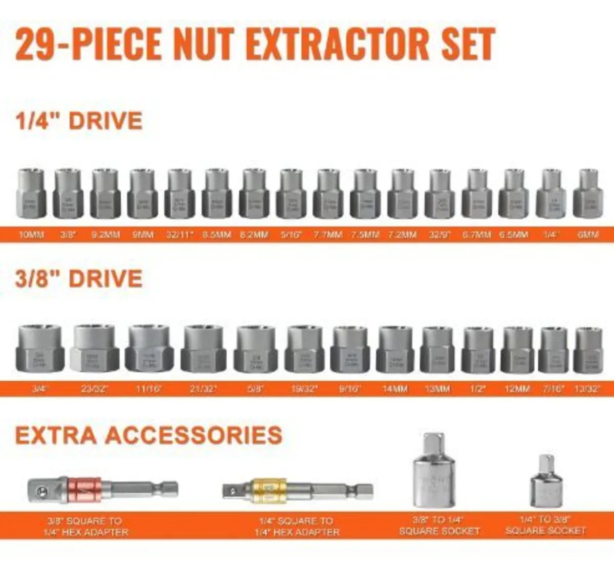 Bolt Extractor Set, 29-Piece Bolt and Nut - Image 3