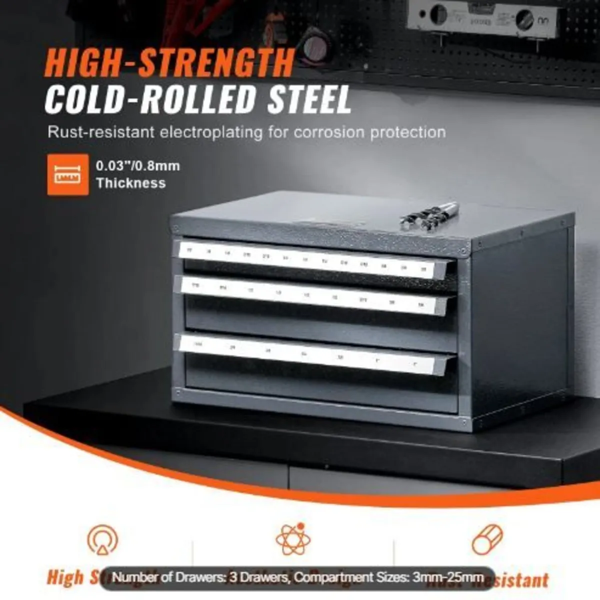 End Mill Dispenser Cabinet, Three-Drawer - Image 1