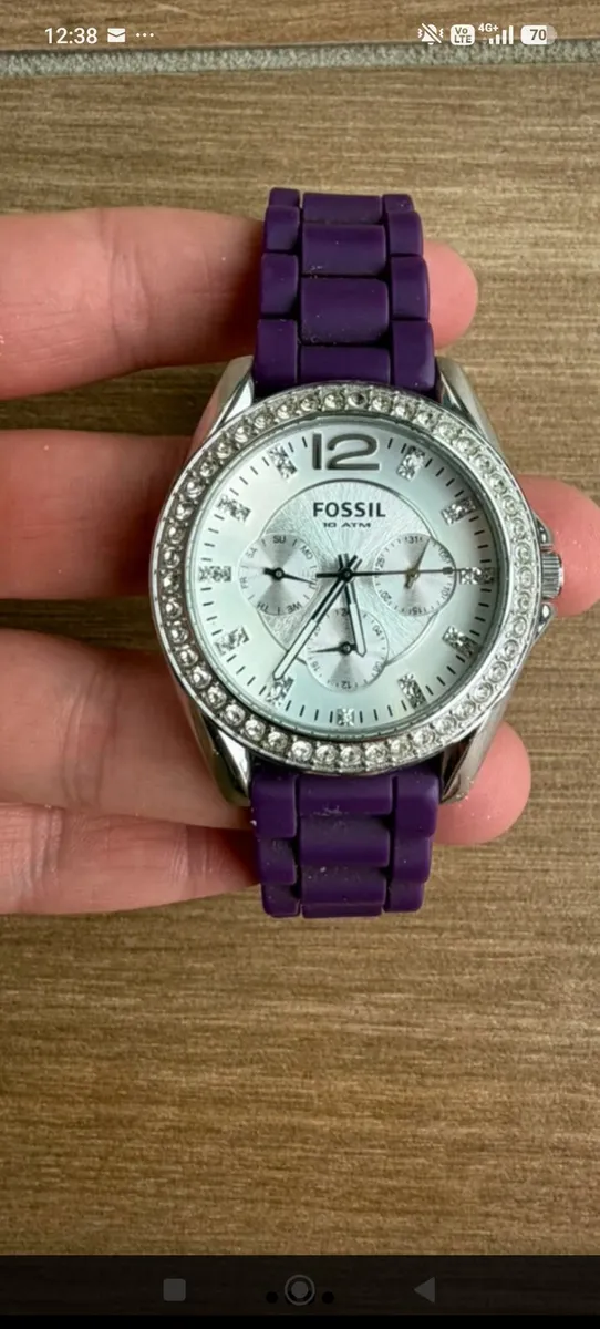 Fossil Stella Multifunction Purple Silicone Crysta - Image 1