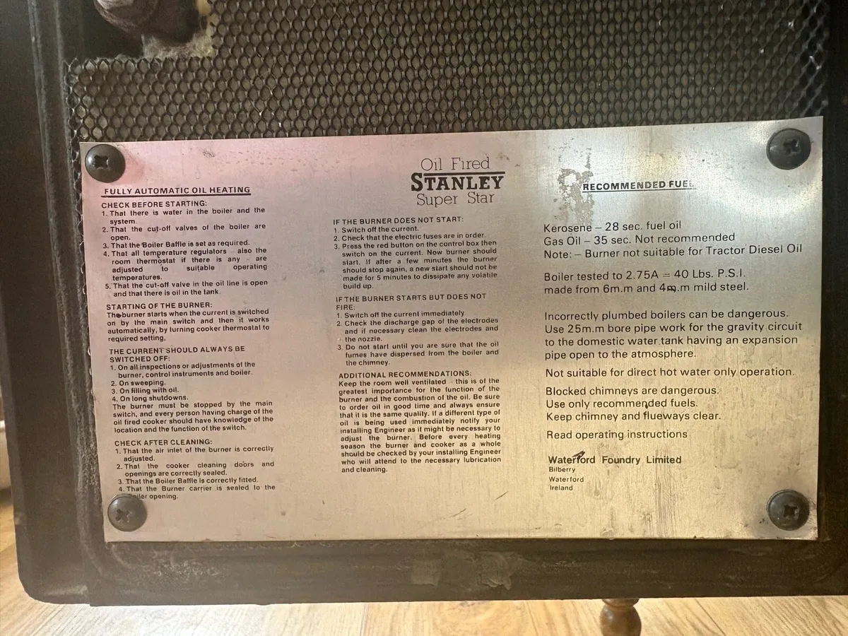 Stanley Super Star Oil Range Cooker - Image 3