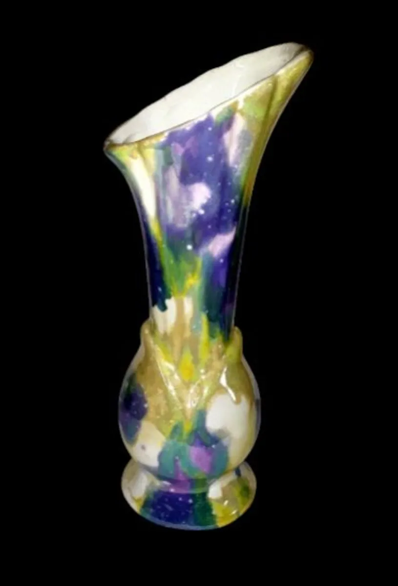 Vintage Shorter & Son Art Deco Drip Glaze Vase - Image 2