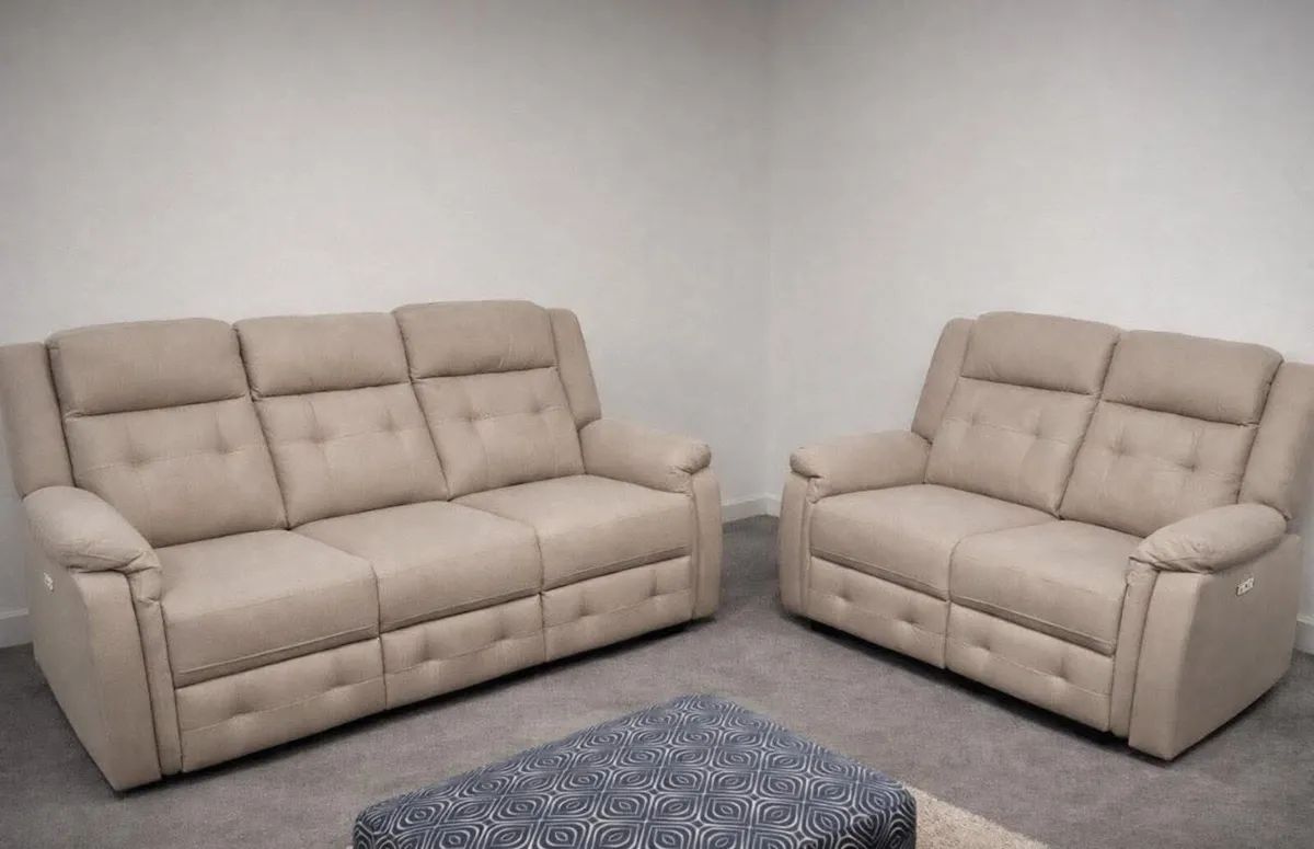 Mayfair 3+2 or 3+1+1 Fabric Recliner Sofas - Image 1