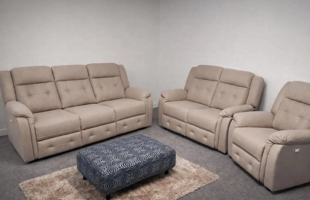Mayfair 3+2 or 3+1+1 Fabric Recliner Sofas - Image 2