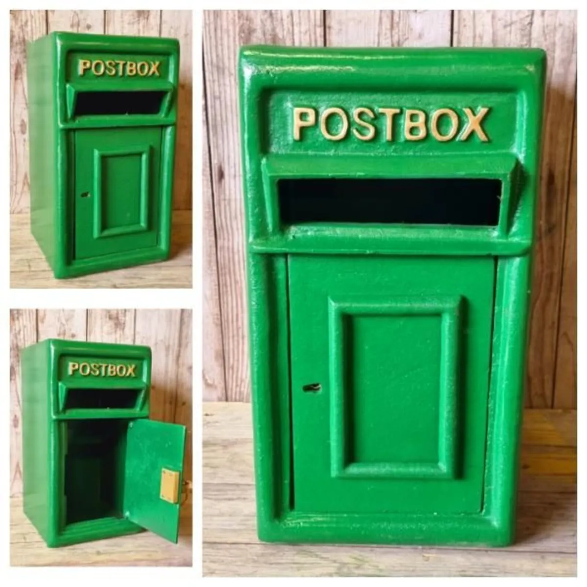 Post Box Small Cast Iron Green Insert H381 - Image 1