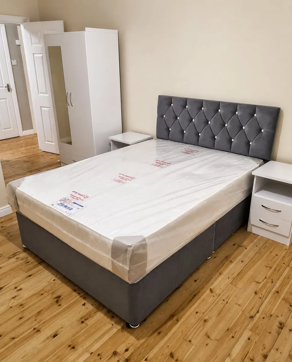 Divan Double & King Size Bed Frame With Mattress - Image 1