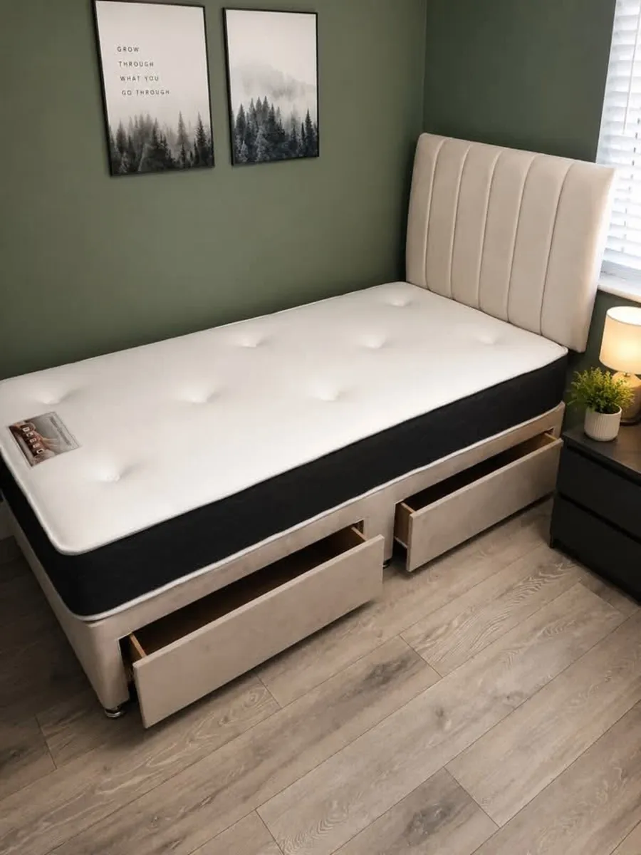Divan Double & King Size Bed Frame With Mattress - Image 4