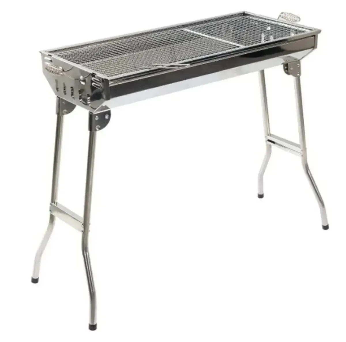 BBQ Foldable Charcoal Grill Stainless Steel - Image 2