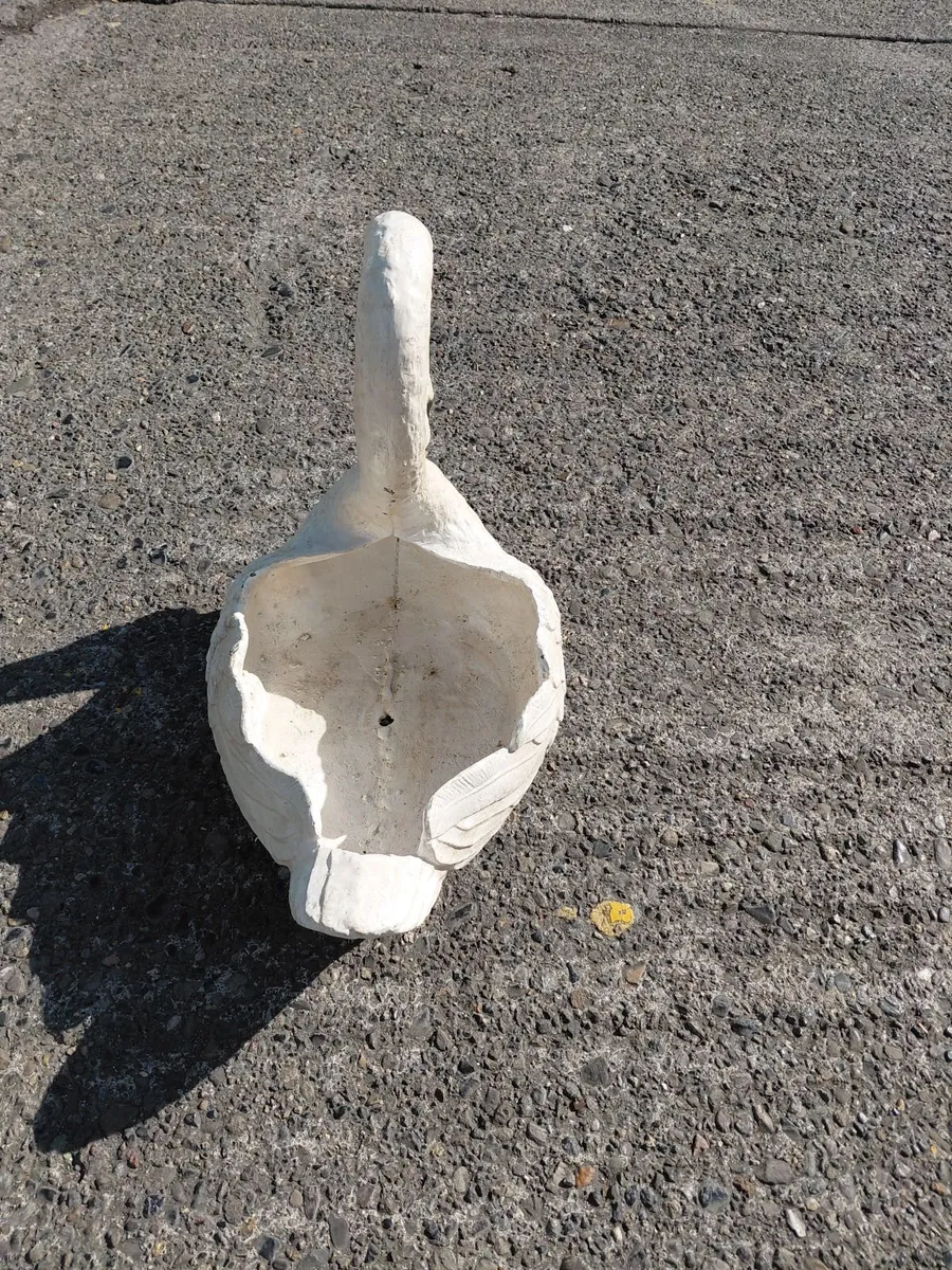 Large Heavy Cast‑Iron Swan Planters – Hand‑Painted - Image 3